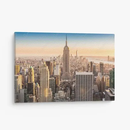 Tableau sur toile panorama aérien ensoleillé de New York – Wallnifity®