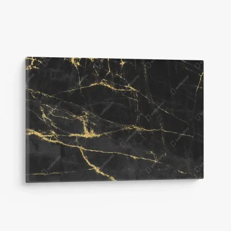Tableau sur toile marbre noir veiné d'or – Wallnifity®