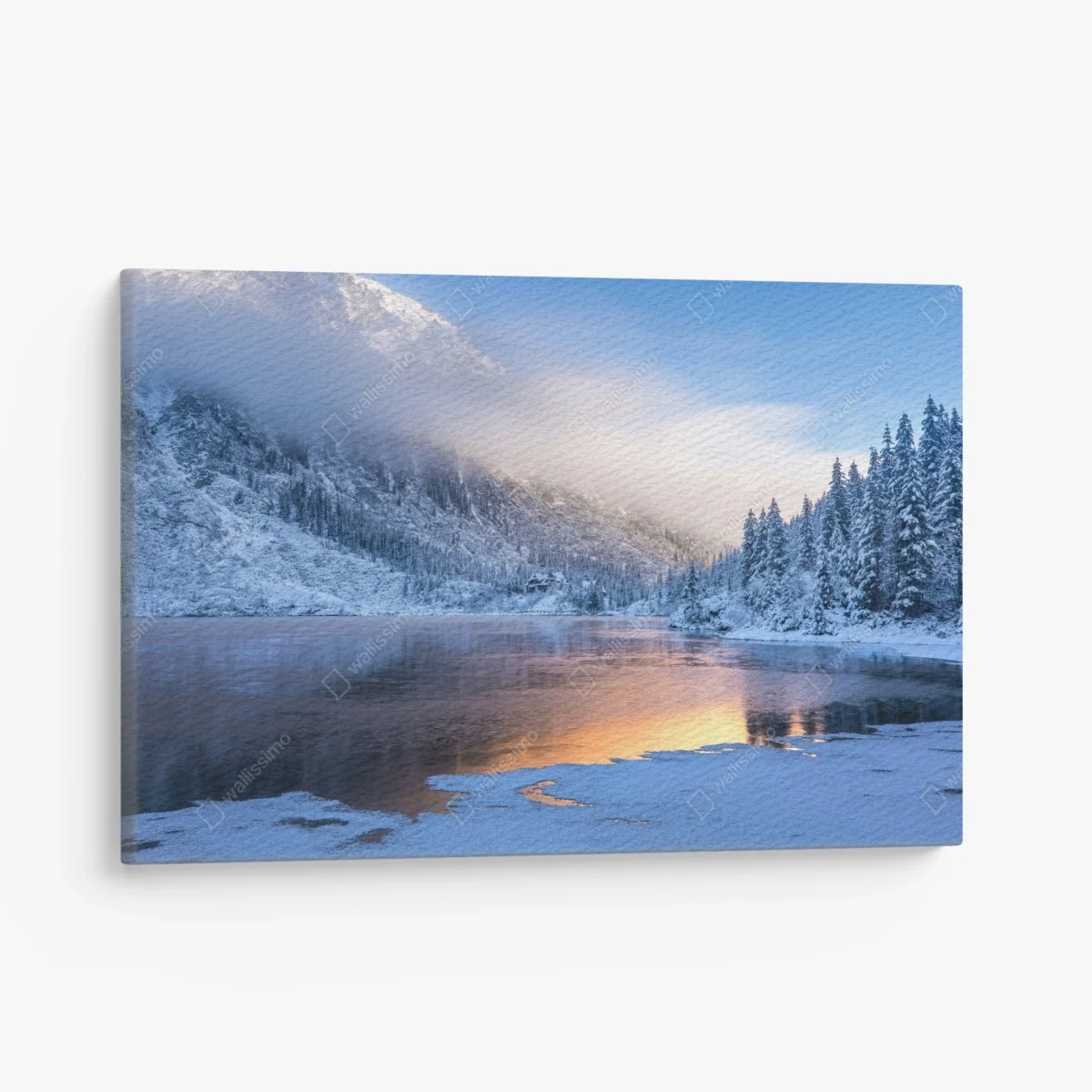 Tableau sur toile aube hivernale sur le lac gelé des Hautes Tatras – Wallnifity® Tableau sur toile aube hivernale sur le lac gelé des Hautes Tatras – Wallnifity®