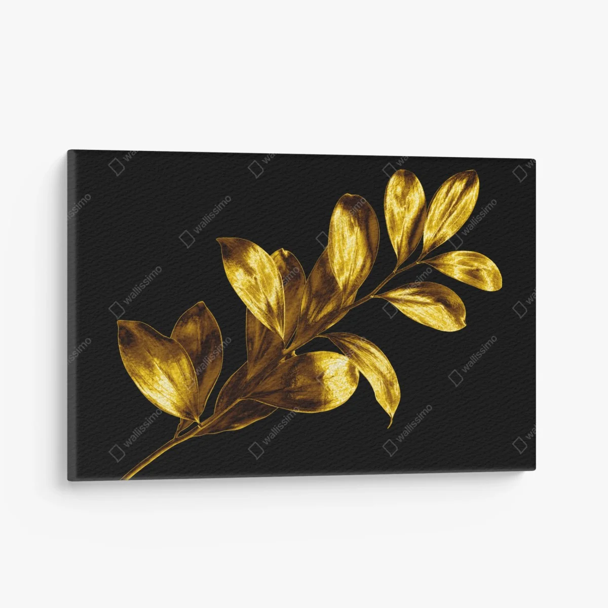 Tableau sur toile branche de feuilles dorées sur fond noir – Wallnifity® Tableau sur toile branche de feuilles dorées sur fond noir – Wallnifity®