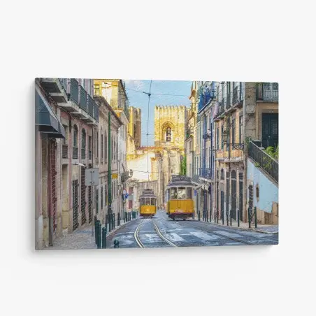 Tableau sur toile escapade en tramway à Lisbonne – Wallnifity®