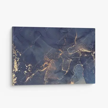 Tableau sur toile marbrure bleu nuit et or – Wallnifity®