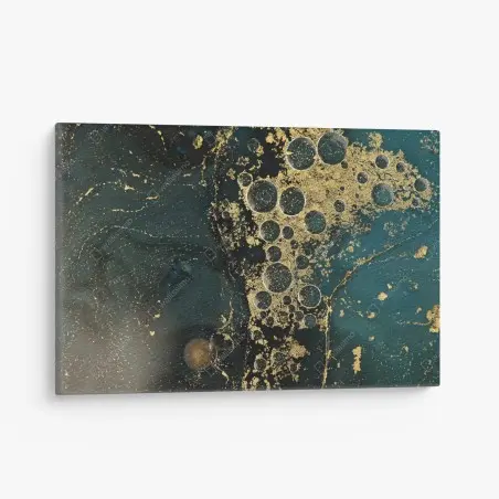Tableau sur toile élégance minérale turquoise et dorée – Wallnifity®