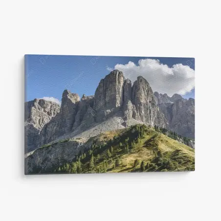 Tableau sur toile paysage de falaises majestueuses et prairies alpines – Wallnifity®
