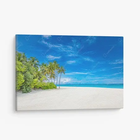 Tableau sur toile paradis tropical au sable blanc – Wallnifity®