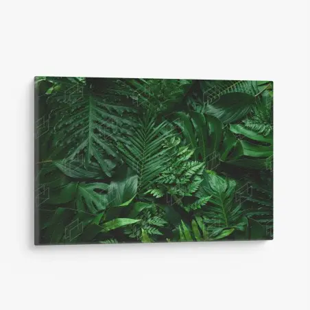 Tableau sur toile jungle de feuilles luxuriantes – Wallnifity®