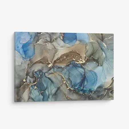 Tableau sur toile courants d'azur et d'or – Wallnifity®