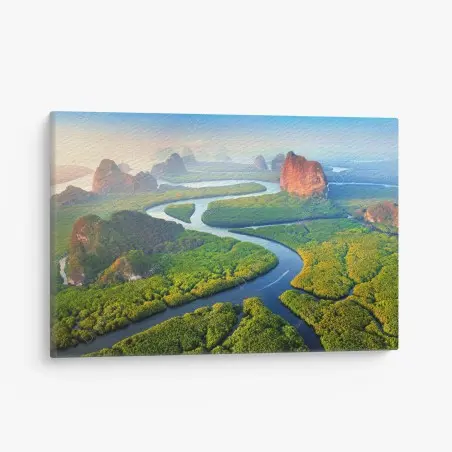 Tableau sur toile aube dorée à Phang Nga – Wallnifity®
