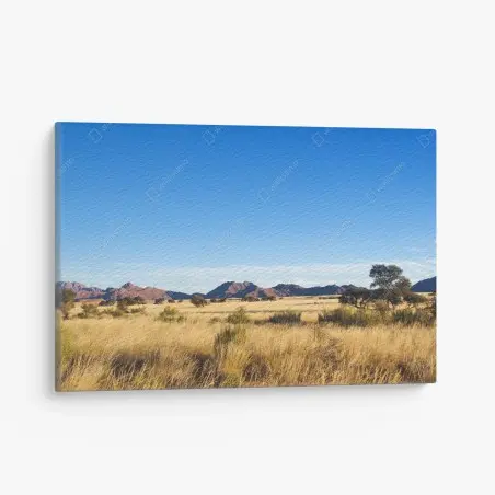 Tableau sur toile plaine dorée sous ciel azur – Wallnifity®