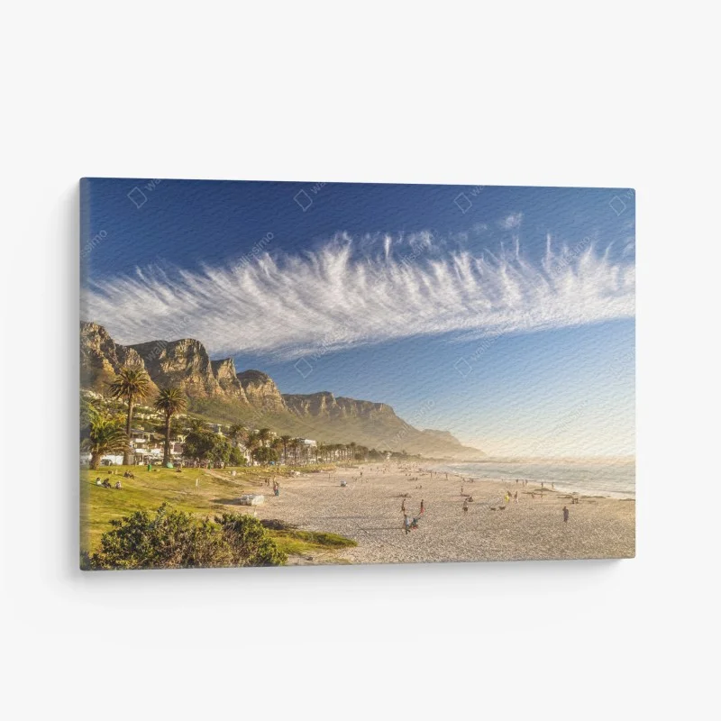 Tableau sur toile plage dorée au pied des montagnes – Wallnifity® Tableau sur toile plage dorée au pied des montagnes – Wallnifity®