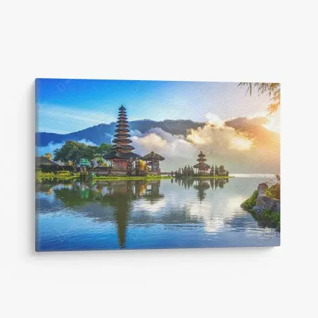 Tableau sur toile temple sacré au bord du lac à Bali – Wallnifity®