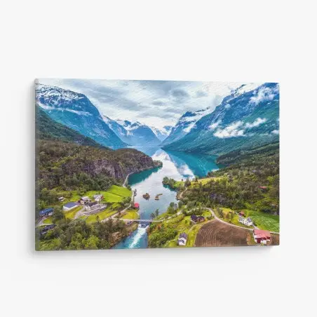 Tableau sur toile fjord norvégien au cœur des montagnes – Wallnifity®