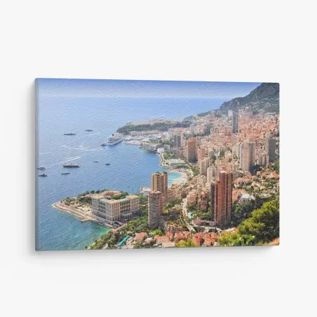 Tableau sur toile panorama côtier urbain ensoleillé – Wallnifity®