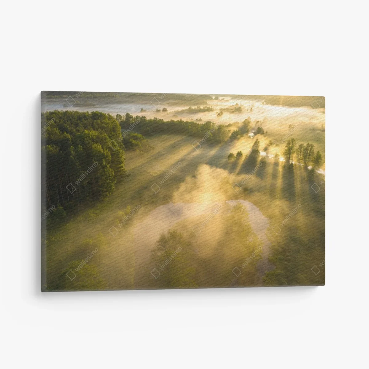 Tableau sur toile rayons dorés sur prairie brumeuse – Wallnifity® Tableau sur toile rayons dorés sur prairie brumeuse – Wallnifity®