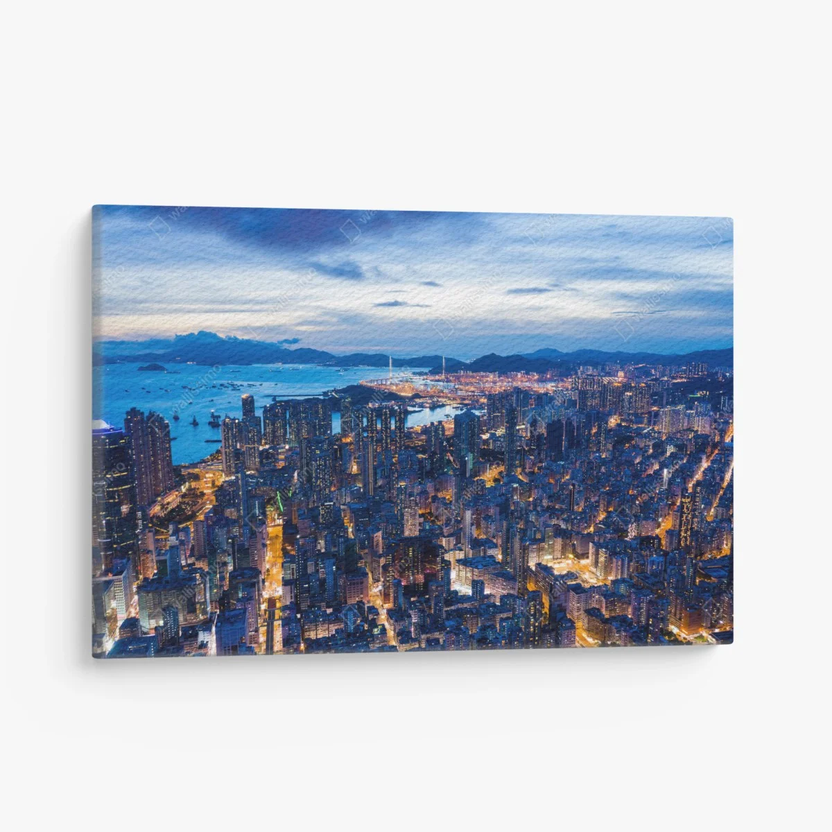 Tableau sur toile vue aérienne nocturne de Hong Kong – Wallnifity® Tableau sur toile vue aérienne nocturne de Hong Kong – Wallnifity®