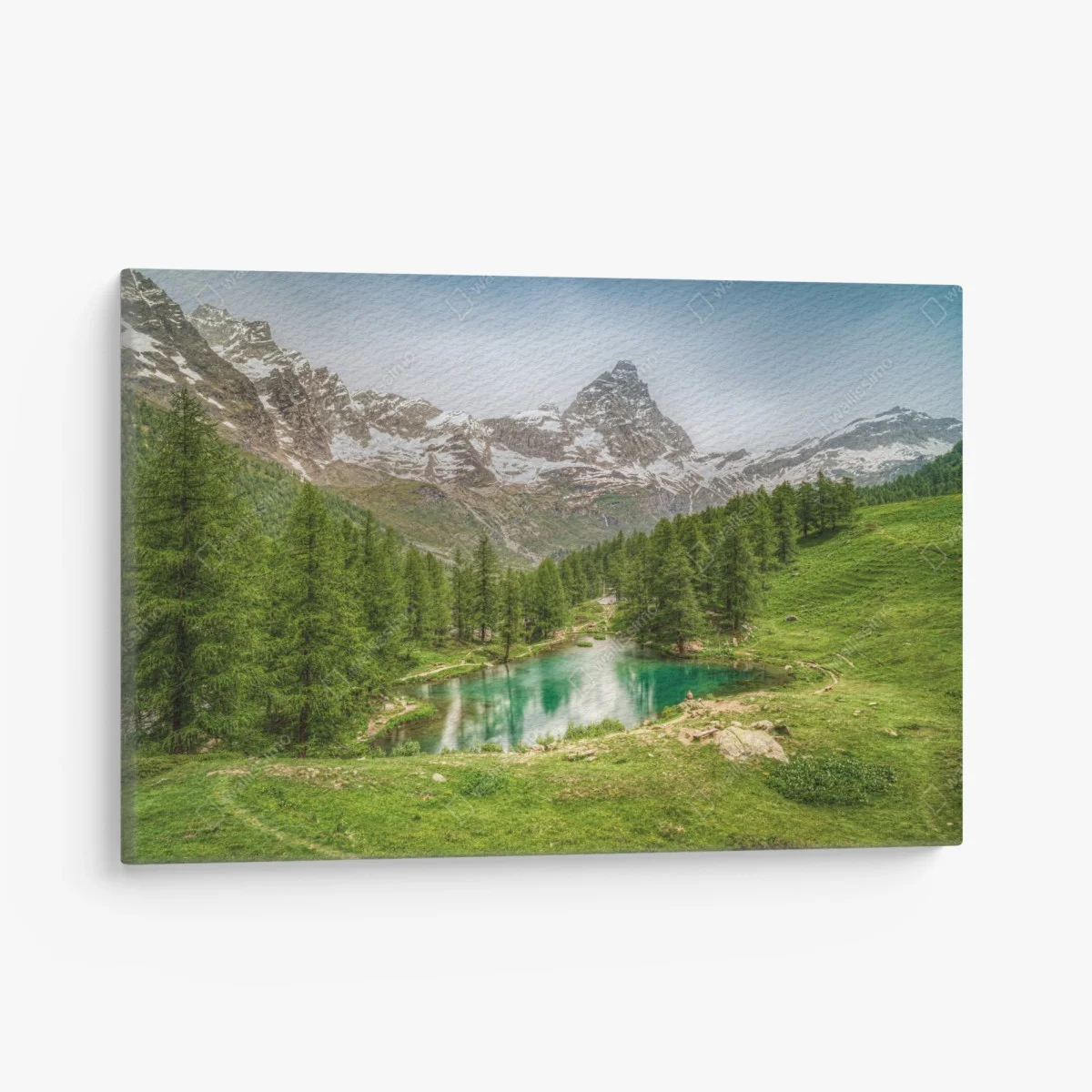 Tableau sur toile reflets alpins au Lago Blu de Cervinia – Wallnifity® Tableau sur toile reflets alpins au Lago Blu de Cervinia – Wallnifity®