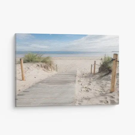 Tableau sur toile chemin de planches vers la mer paisible – Wallnifity®