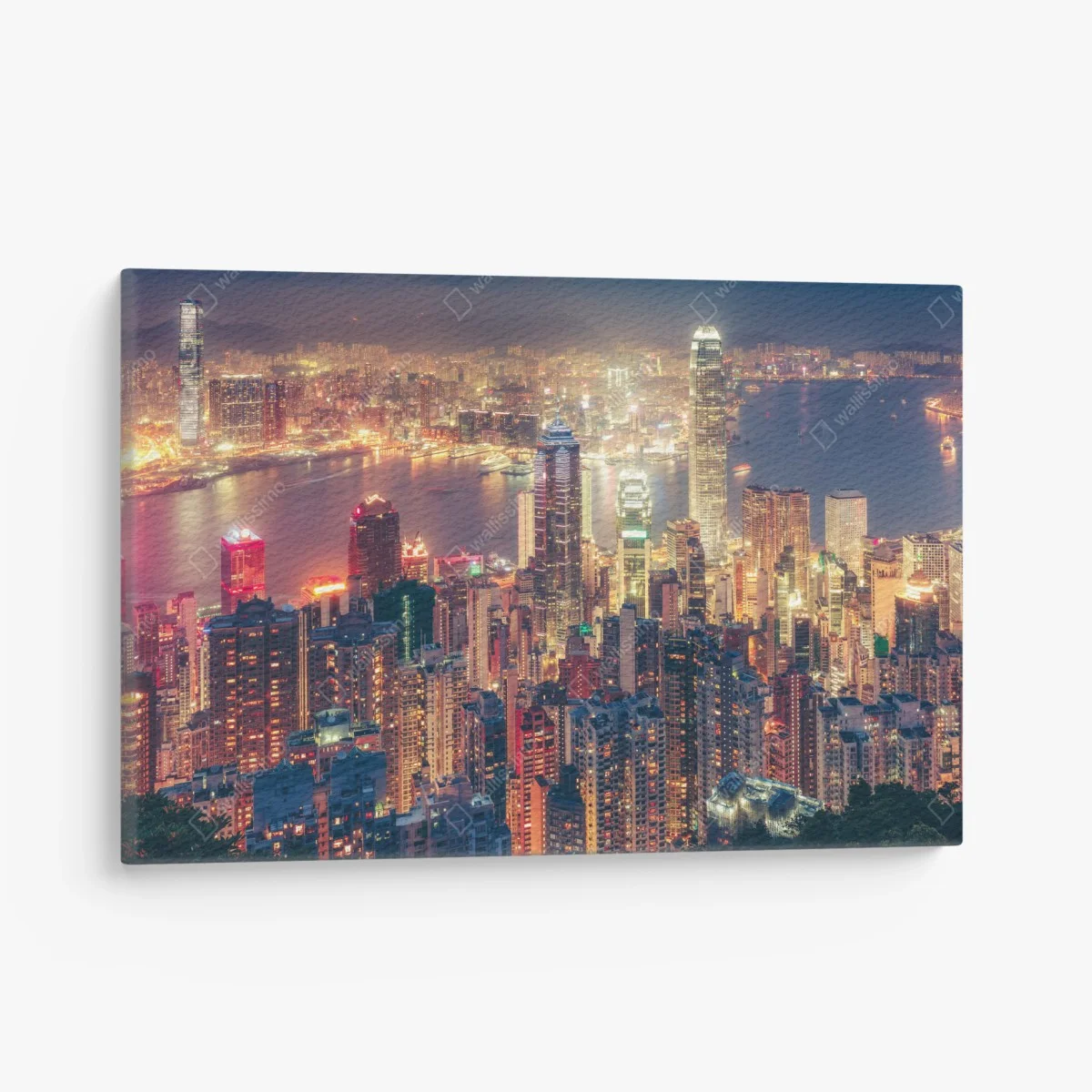 Tableau sur toile vue panoramique nocturne de Hong Kong depuis Victoria Peak – Wallnifity® Tableau sur toile vue panoramique nocturne de Hong Kong depuis Victoria Peak – Wallnifity®