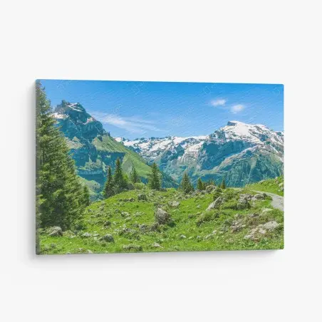 Tableau sur toile panorama alpin d'Engelberg – Wallnifity®