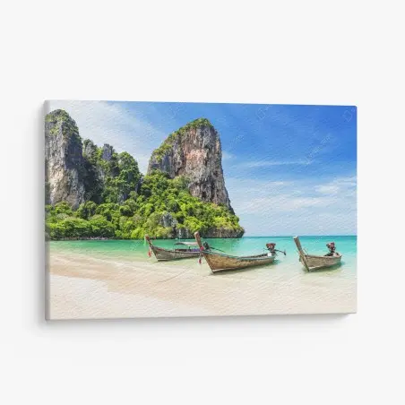 Tableau sur toile plage paradisiaque de Railay, Krabi – Wallnifity®