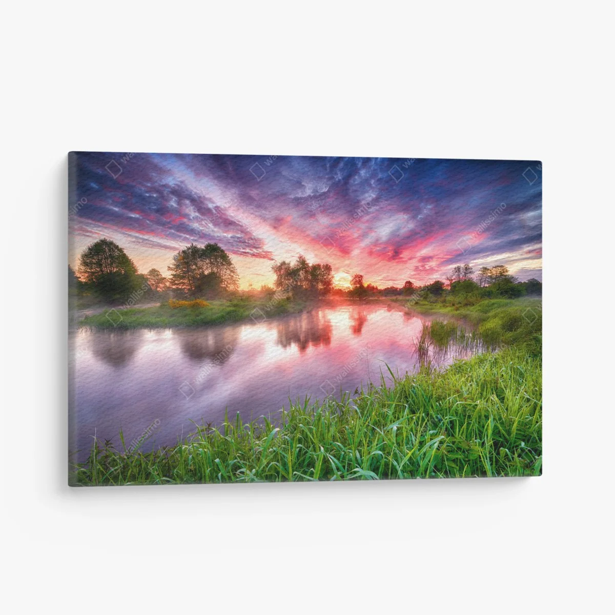 Tableau sur toile aurore enchanteresse au bord de la rivière – Wallnifity® Tableau sur toile aurore enchanteresse au bord de la rivière – Wallnifity®