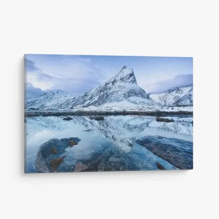 Tableau sur toile reflets hivernaux au cœur de Norvège – Wallnifity®