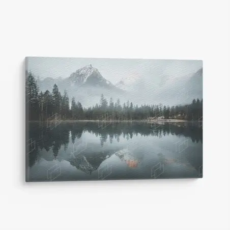 Tableau sur toile reflets brumeux des montagnes et de la forêt – Wallnifity®