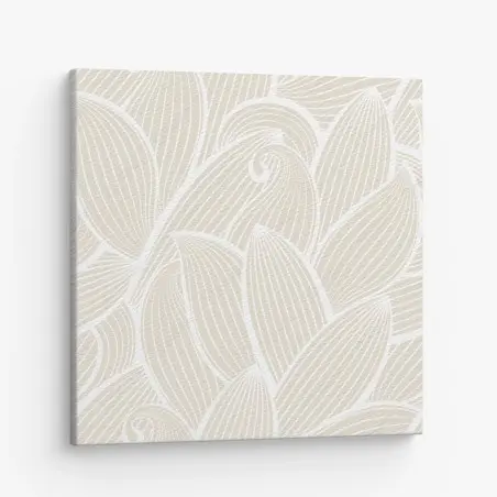 Tableau sur toile motif floral organique beige minimaliste – Wallnifity®