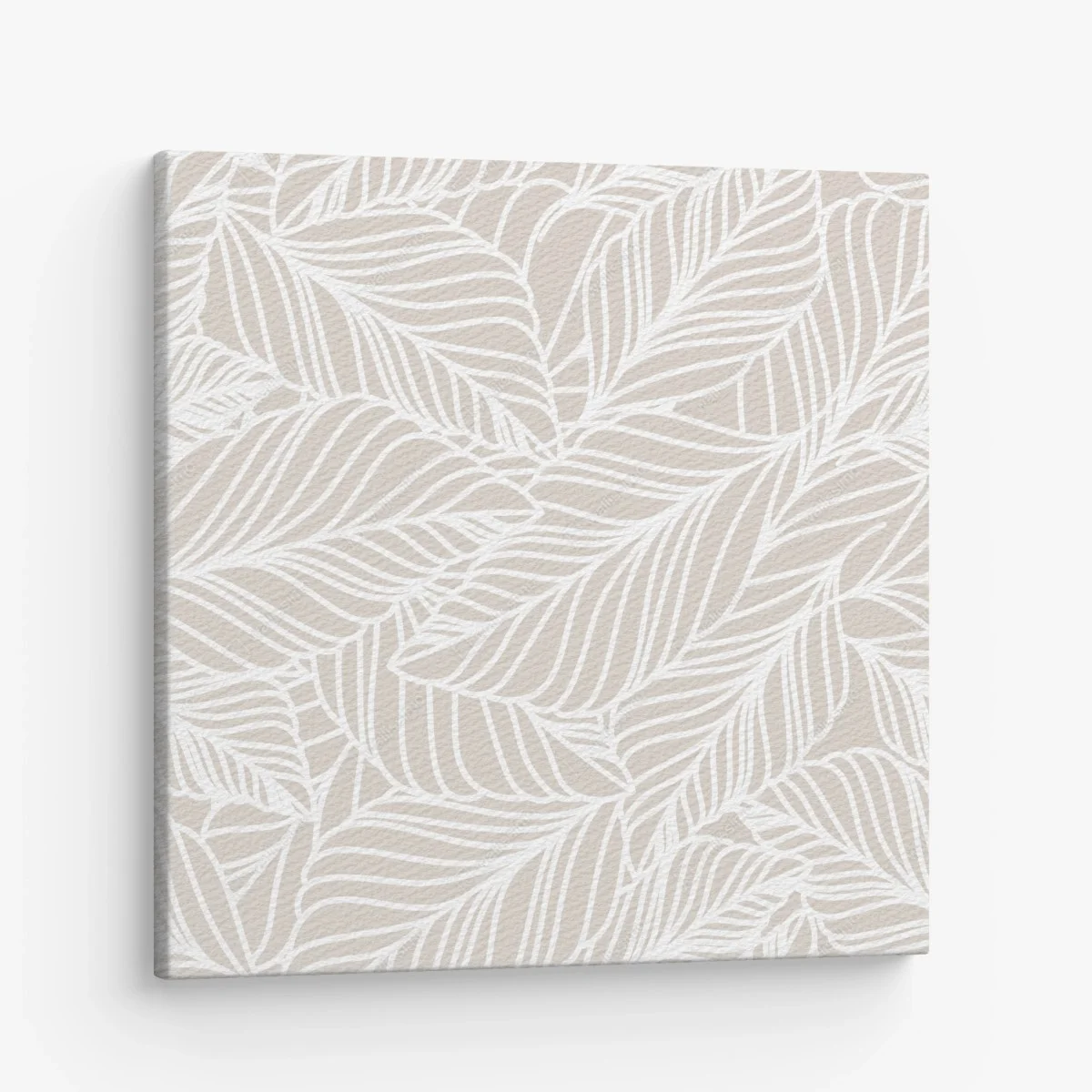 Tableau sur toile motif de feuilles beige et blanc minimaliste – Wallnifity® Tableau sur toile motif de feuilles beige et blanc minimaliste – Wallnifity®