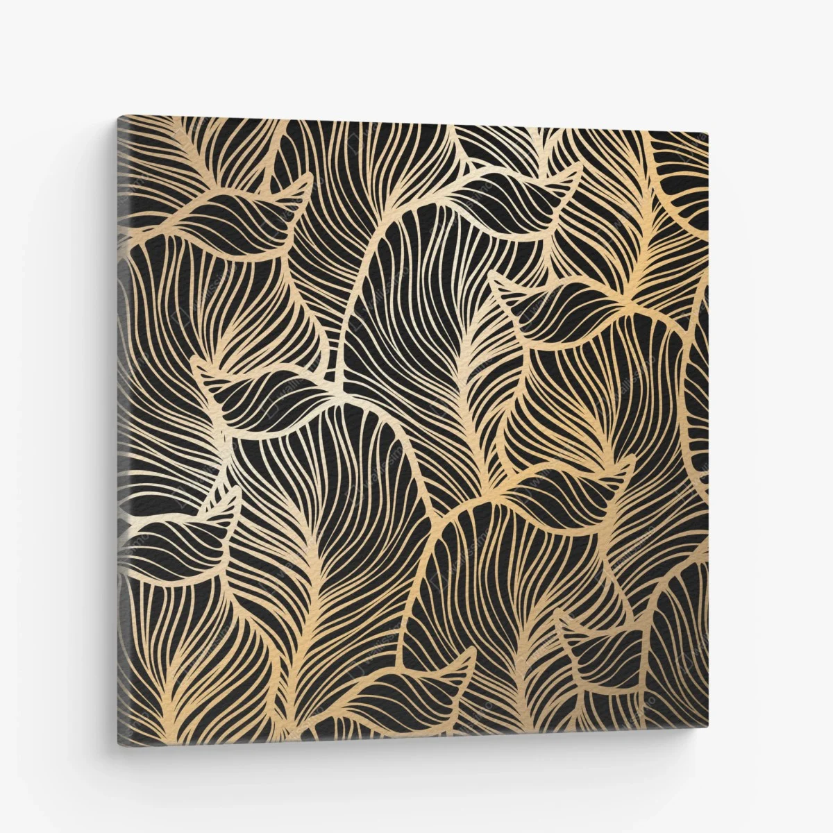 Tableau sur toile motif feuilles dorées sur fond noir – Wallnifity® Tableau sur toile motif feuilles dorées sur fond noir – Wallnifity®