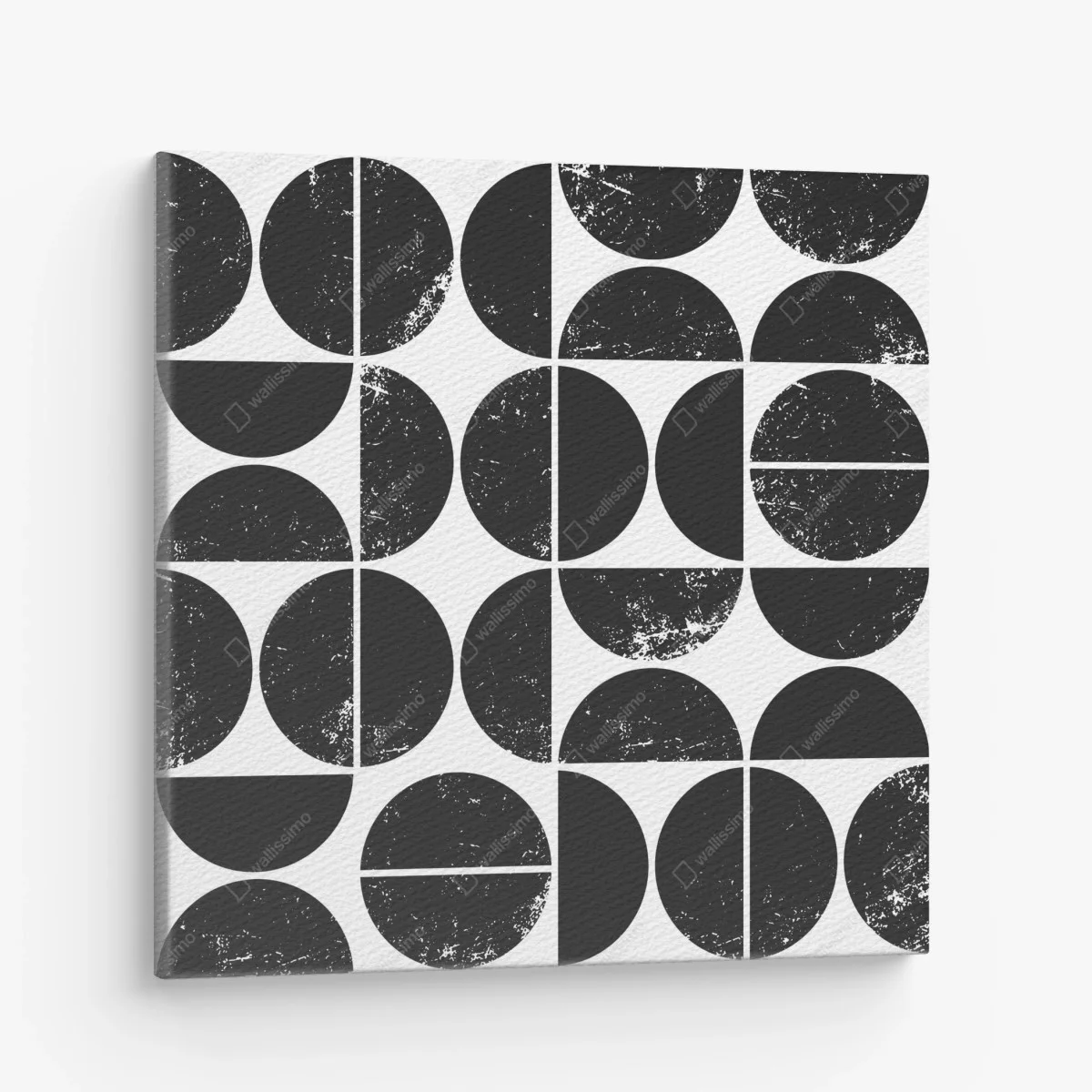 Tableau sur toile motif géométrique de cercles noirs et blancs texturés – Wallnifity® Tableau sur toile motif géométrique de cercles noirs et blancs texturés – Wallnifity®