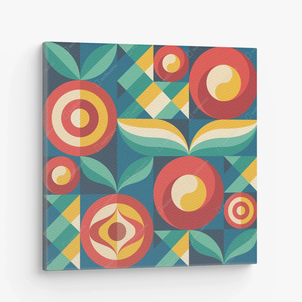 Tableau sur toile motif floral géométrique rétro aux couleurs vives – Wallnifity® Tableau sur toile motif floral géométrique rétro aux couleurs vives – Wallnifity®