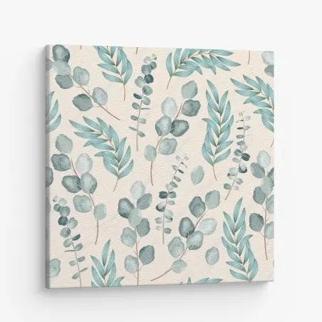 Tableau sur toile motif botanique eucalyptus bleu et vert – Wallnifity®