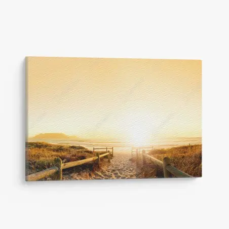 Tableau sur toile coucher de soleil doré sur Table Mountain – Wallnifity®