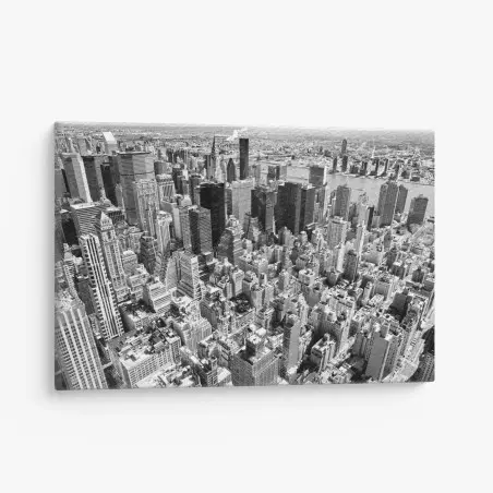 Tableau sur toile vue aérienne de Manhattan en noir et blanc – Wallnifity®