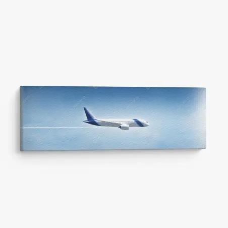 Tableau sur toile avion en plein vol sur ciel bleu – Wallnifity®