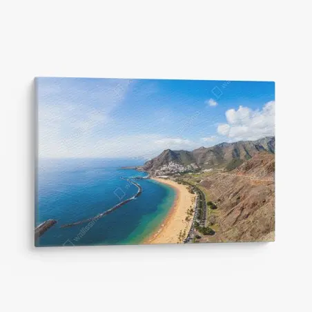 Tableau sur toile panorama côtier de Las Teresitas, Tenerife – Wallnifity®