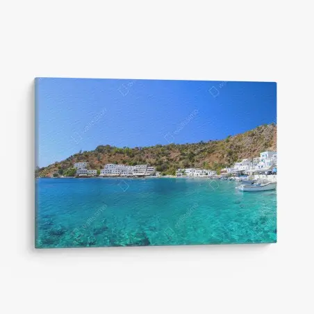Tableau sur toile paysage côtier méditerranéen aux eaux turquoises – Wallnifity®