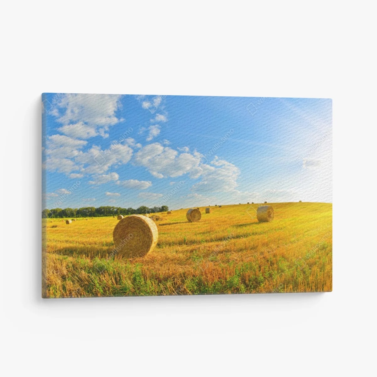Tableau sur toile champ doré de bottes de foin au soleil – Wallnifity® Tableau sur toile champ doré de bottes de foin au soleil – Wallnifity®