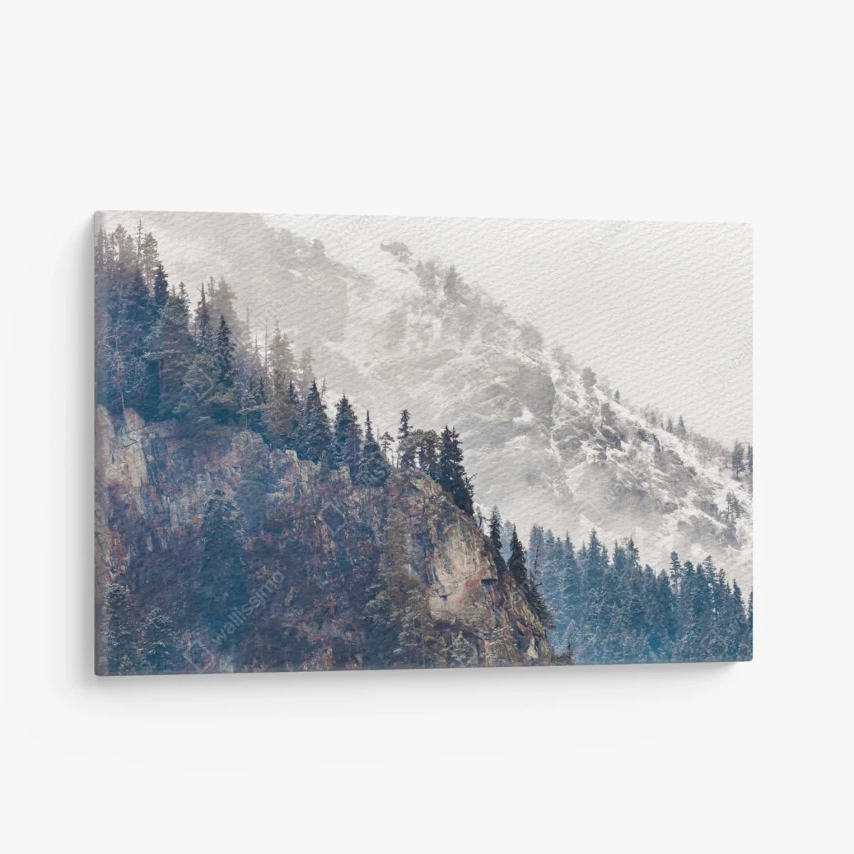 Tableau sur toile falaise enneigée et forêt de pins – Wallnifity® Tableau sur toile falaise enneigée et forêt de pins – Wallnifity®