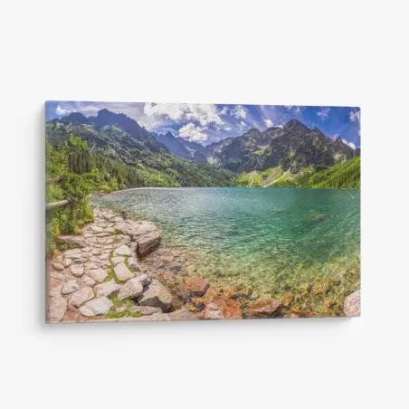 Tableau sur toile reflets émeraude du lac Morskie Oko, Tatras – Wallnifity®