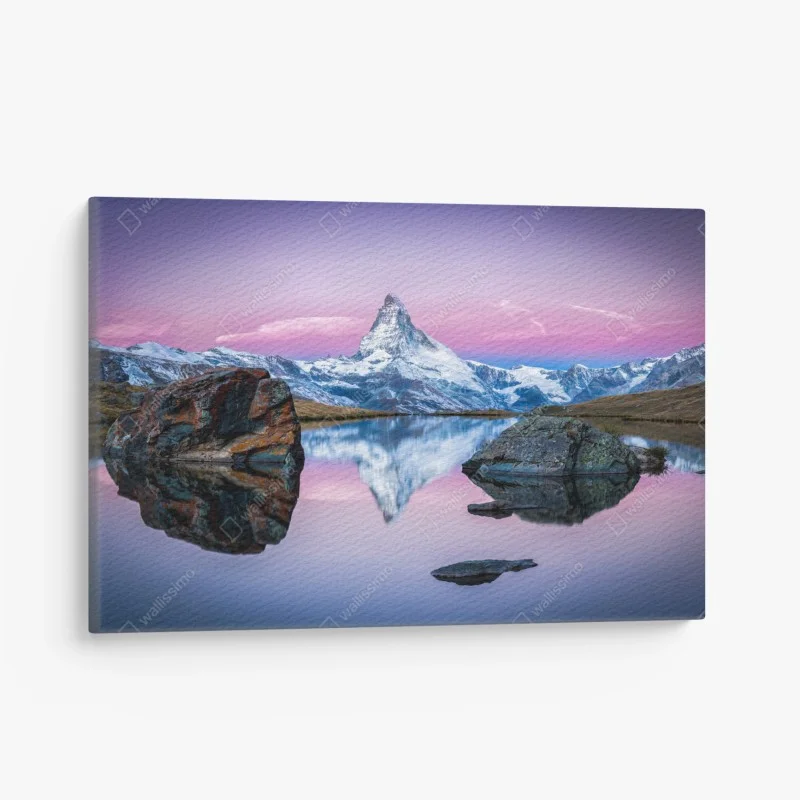 Tableau sur toile reflets du Cervin au crépuscule – Wallnifity® Tableau sur toile reflets du Cervin au crépuscule – Wallnifity®