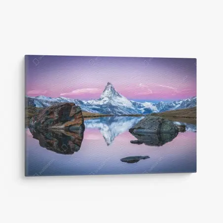 Tableau sur toile reflets du Cervin au crépuscule – Wallnifity®
