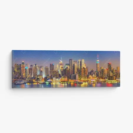 Tableau sur toile paysage urbain de New York au crépuscule – Wallnifity®