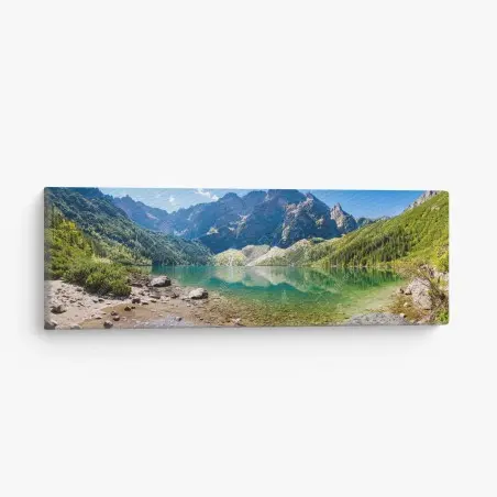 Tableau sur toile reflets du lac alpin au pied des montagnes – Wallnifity®