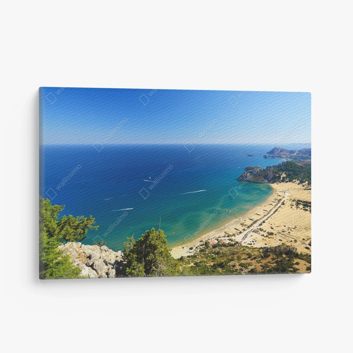 Tableau sur toile vue panoramique d'une plage méditerranéenne – Wallnifity® Tableau sur toile vue panoramique d'une plage méditerranéenne – Wallnifity®