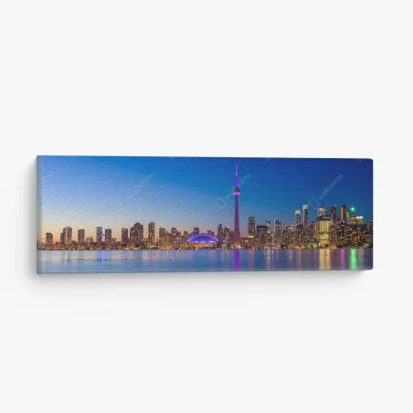 Tableau sur toile panorama nocturne de Toronto avec la tour CN – Wallnifity®