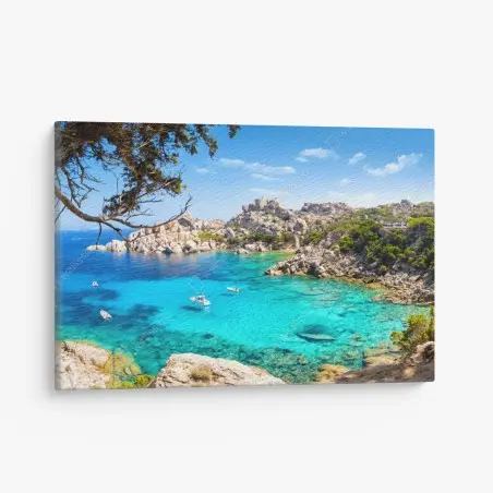 Tableau sur toile escapade en crique aux eaux turquoises – Wallnifity®