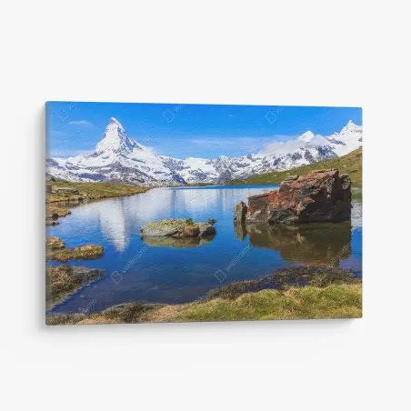 Tableau sur toile reflets du Cervin au lac Stellisee – Wallnifity®