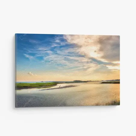 Tableau sur toile grand héron au crépuscule sur la baie de Chesapeake – Wallnifity®
